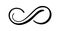 Infinity calligraphy vector illustration symbol. Eternal limitless emblem. Black mobius ribbon silhouette. Modern brush