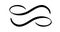 Infinity calligraphy vector illustration symbol. Eternal limitless emblem. Black mobius ribbon silhouette. Modern brush