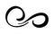 Infinity calligraphy vector illustration symbol. Eternal limitless emblem. Black mobius ribbon silhouette. Modern brush