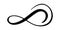 Infinity calligraphy vector illustration symbol. Eternal limitless emblem. Black mobius ribbon silhouette. Modern brush