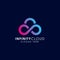 Infinity cloud logo design icon template. cloud tech logo design