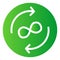 Infinity exchange flat icon. Circle arrows color icons in trendy flat style. Arrows and infinity symbol gradient style