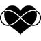 Infinity Heart Glyph Icon Vector