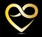 Infinity heart gold logo isolated, karma, kundlini