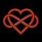 Infinity heart logo symbol for eternal bond, balance, focus, harmony, kundalini, commitment,  divine power