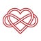 Infinity heart logo symbol for eternal bond, balance, focus, harmony, kundalini, commitment,  divine power
