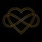 Infinity heart logo symbol for eternal bond, balance, focus, harmony, kundalini, commitment,  divine power