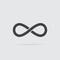 Infinity icon in flat style isolated on grey background