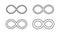 Infinity icons set isolated on white background. Repetitions or unlimited cycling. Vector illustration