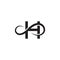 Infinity letter h logo vector black color