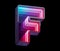 Infinity light neon font. Letter F.