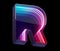 Infinity light neon font. Letter R