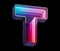 Infinity light neon font. Letter T