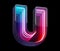 Infinity light neon font. Letter U