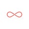 Infinity Line Red Icon On White Background. Red Flat Style Vector Illustration