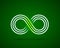 Infinity line symbol on the green background.