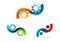 Infinity logo, circle gear symbol, service, consulting, icon, and conceptof the infinite technology vector design