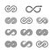 Infinity Logo Template Set. Infinite Symbol Icon Collection.