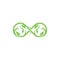 Infinity loop leaf nature modern logo