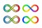 Infinity loop rainbow icon set. Neurodiversity concept. Autism acceptance symbol.