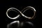 infinity loop, symbol of endlessness and change, on black background