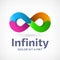 Infinity loop symbol logo icon design template with arrows