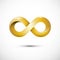 Infinity Love Symbol. Golden Loop Icon