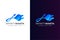 infinity manta fish logo design template use modern blue gradient