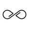 Infinity sign, geometric image and limitless icon