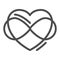 Infinity sign in heart shape line icon, free love concept, Love eternity sign on white background, Intertwined heart