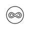 Infinity sign - line design single isolated icon