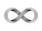 Infinity sign made of metal cables. Endless strip symbol. Vector