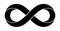 Infinity sign made with moebius strip. Stylized eternity symbol. Tattoo flat design illustration