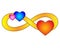 Infinity sign with three hearts - vector full color illustration. Eternal love symbol for Valentine`s Day, polyamory symbol. Love