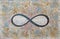 Infinity symbol, blue and gold background, expansion