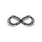 Infinity symbol. Eternal, limitless emblem. Black mobius ribbon silhouette. Modern grunge brush stroke. Cycle, endless, life conce