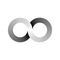 Infinity symbol icon, aka lemniscate, looks like sideways number eight. Mathematic symbol representing the concept of