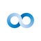 Infinity symbol icon. Representing the concept of infinite, limitless and endless things. Simple blue vector design