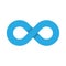 Infinity symbol icon. Representing the concept of infinite, limitless and endless things. Simple blue vector design