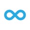 Infinity symbol icon. Representing the concept of infinite, limitless and endless things. Simple blue vector design