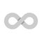 Infinity symbol icon. Representing the concept of infinite, limitless and endless things. Simple grey vector design