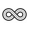 Infinity symbol icon. Representing the concept of infinite, limitless and endless things. Simple tripple line vector