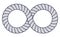 Infinity symbol made from rope vector sign logo
