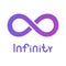 Infinity symbol or sign. infinite icon. limitless logo. isolated on dark blue background.