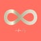 Infinity symbol silver on a Coral color background