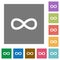 Infinity symbol square flat icons