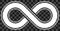 infinity symbol white - outlined with discontinuation and transparency eps 10 - isolated - vector