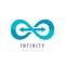 Infinity - vector logo template concept illustration. Abstract shape with arrows creative sign. Design element