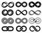 Infinity vector symbols. Mobius loop icons