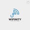 infinity wifi connection logo template vector illustration icon element isolated